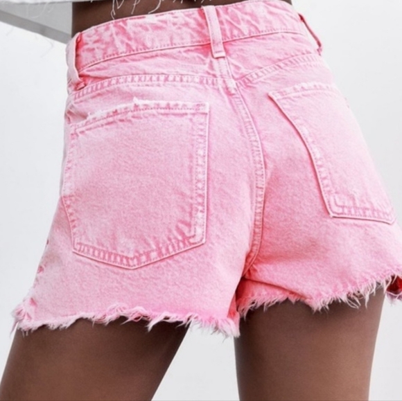 Zara Pants - SOLD "      Zara Distress Pink Jean Shorts 26